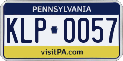 PA license plate KLP0057