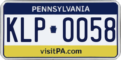 PA license plate KLP0058