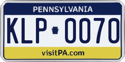 PA license plate KLP0070