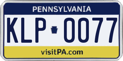 PA license plate KLP0077