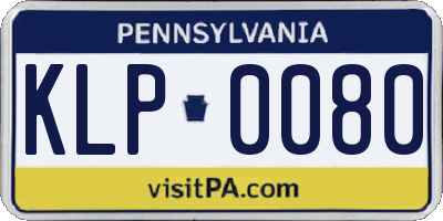 PA license plate KLP0080