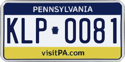 PA license plate KLP0081