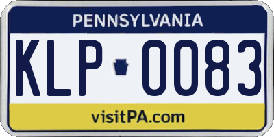 PA license plate KLP0083