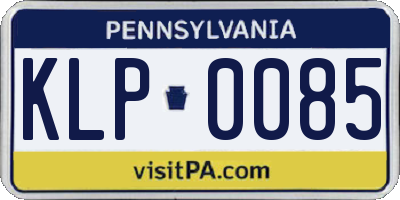 PA license plate KLP0085
