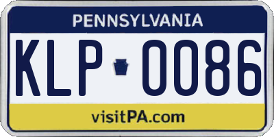 PA license plate KLP0086