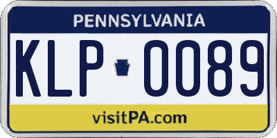 PA license plate KLP0089
