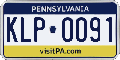PA license plate KLP0091