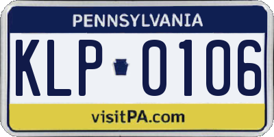 PA license plate KLP0106