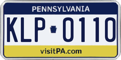 PA license plate KLP0110