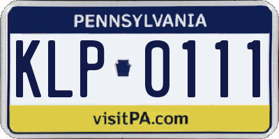 PA license plate KLP0111