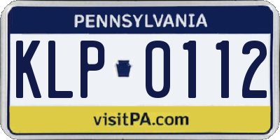 PA license plate KLP0112