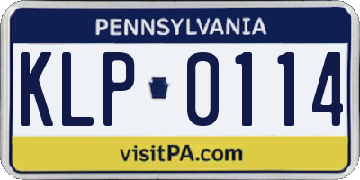 PA license plate KLP0114