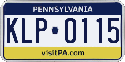 PA license plate KLP0115