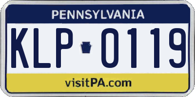 PA license plate KLP0119