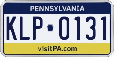PA license plate KLP0131