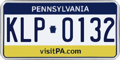 PA license plate KLP0132