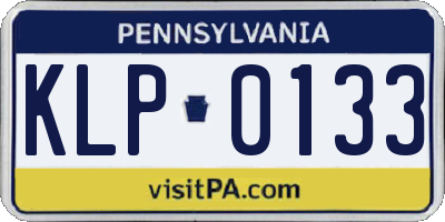 PA license plate KLP0133