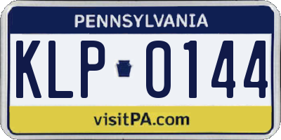 PA license plate KLP0144