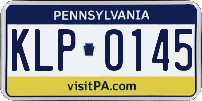 PA license plate KLP0145
