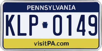 PA license plate KLP0149