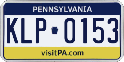PA license plate KLP0153