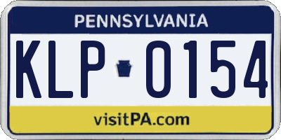 PA license plate KLP0154