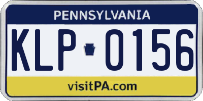 PA license plate KLP0156