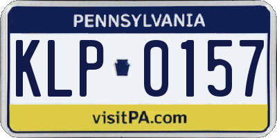 PA license plate KLP0157