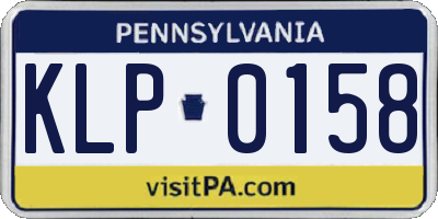 PA license plate KLP0158