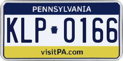 PA license plate KLP0166