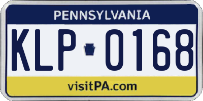 PA license plate KLP0168