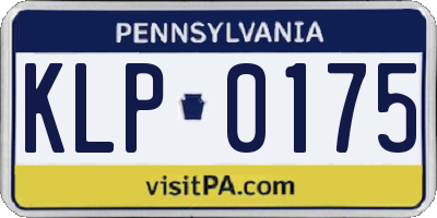 PA license plate KLP0175
