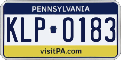 PA license plate KLP0183