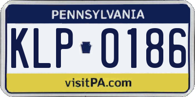 PA license plate KLP0186