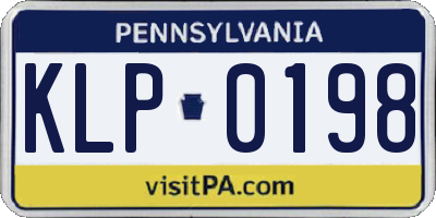 PA license plate KLP0198