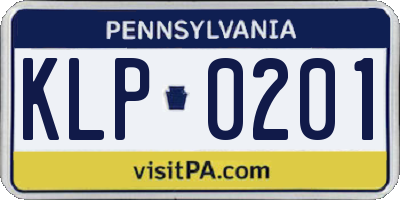 PA license plate KLP0201
