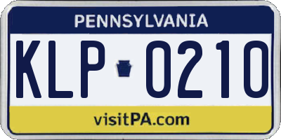 PA license plate KLP0210