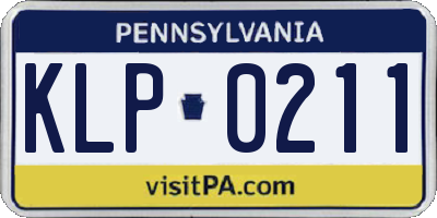 PA license plate KLP0211