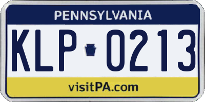 PA license plate KLP0213