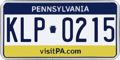 PA license plate KLP0215
