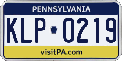 PA license plate KLP0219