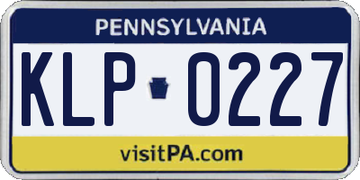 PA license plate KLP0227