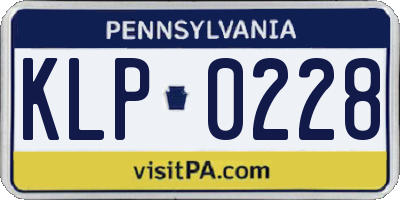 PA license plate KLP0228