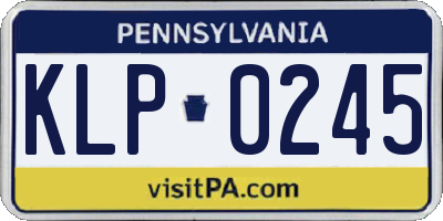 PA license plate KLP0245