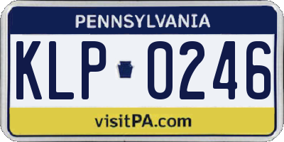 PA license plate KLP0246