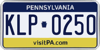 PA license plate KLP0250