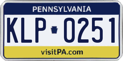 PA license plate KLP0251