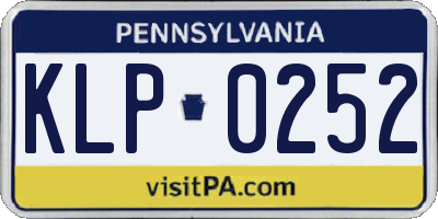 PA license plate KLP0252