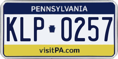 PA license plate KLP0257