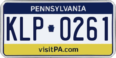 PA license plate KLP0261